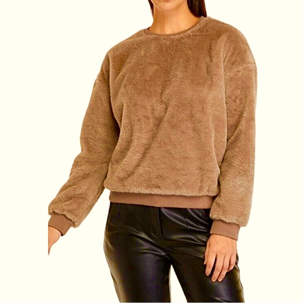 Philosophy teddy bear faux fur sweatshirt Size M